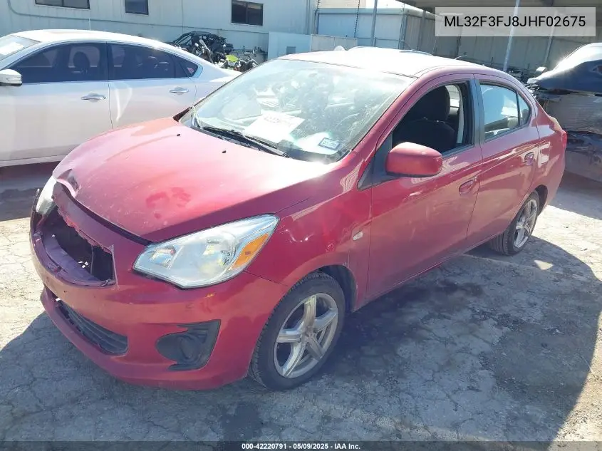 2018 Mitsubishi Mirage G4 Es VIN: ML32F3FJ8JHF02675 Lot: 42220791