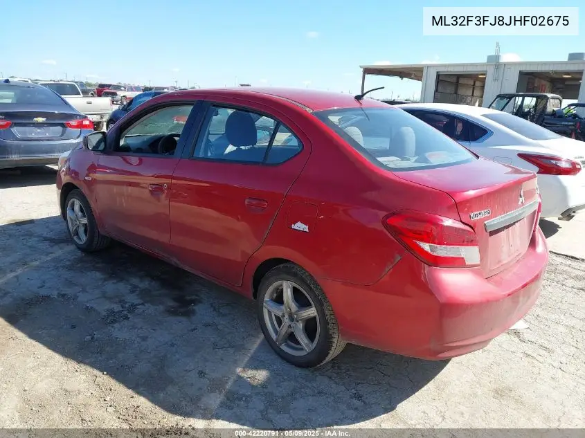 2018 Mitsubishi Mirage G4 Es VIN: ML32F3FJ8JHF02675 Lot: 42220791
