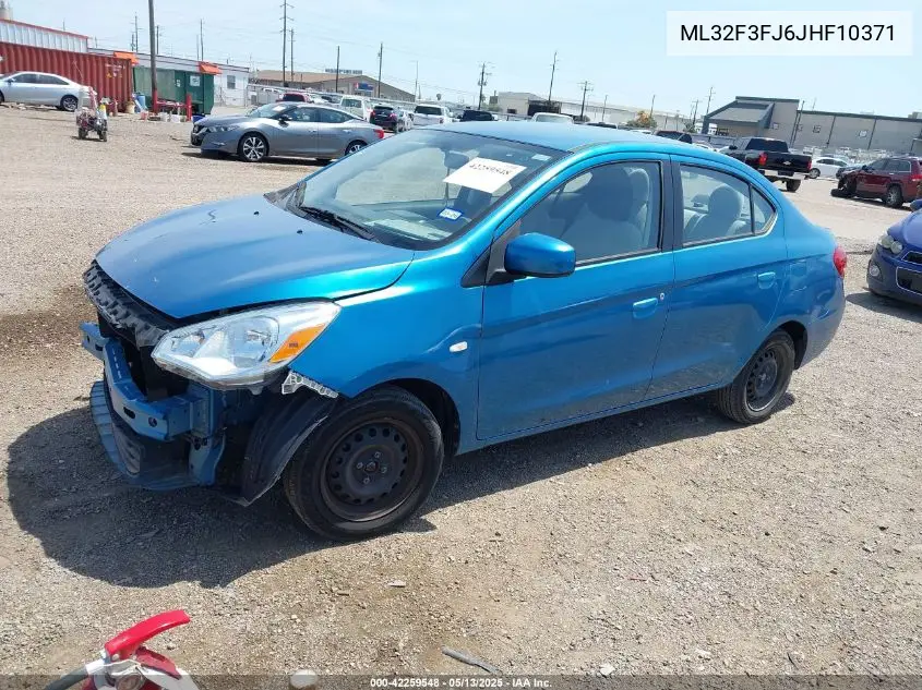 2018 Mitsubishi Mirage G4 Es VIN: ML32F3FJ6JHF10371 Lot: 42259548