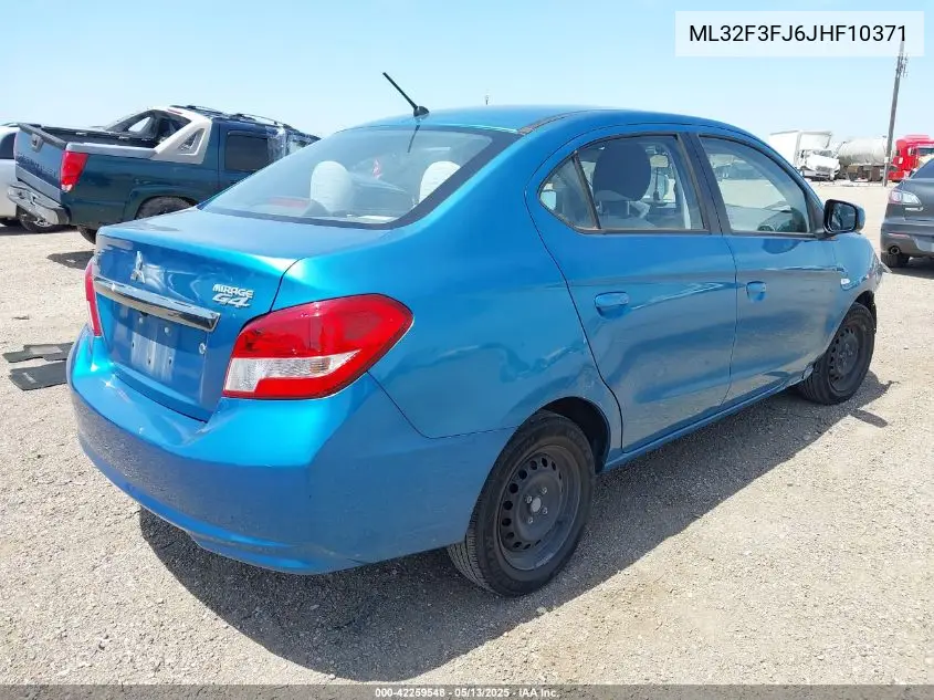 2018 Mitsubishi Mirage G4 Es VIN: ML32F3FJ6JHF10371 Lot: 42259548