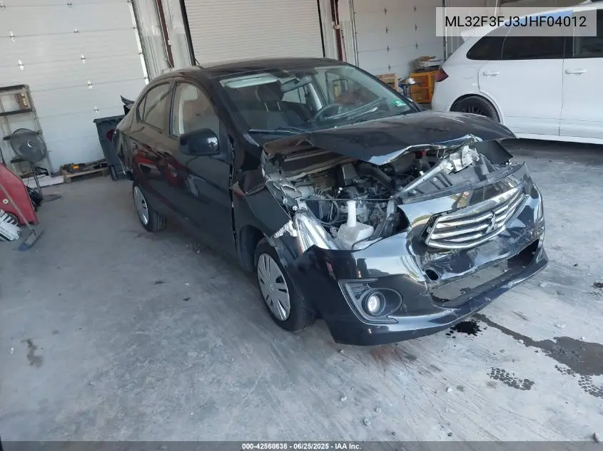 2018 Mitsubishi Mirage G4 Es VIN: ML32F3FJ3JHF04012 Lot: 42568638