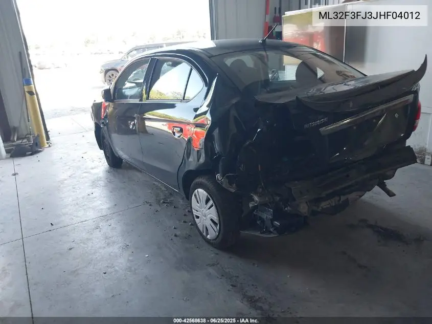 2018 Mitsubishi Mirage G4 Es VIN: ML32F3FJ3JHF04012 Lot: 42568638