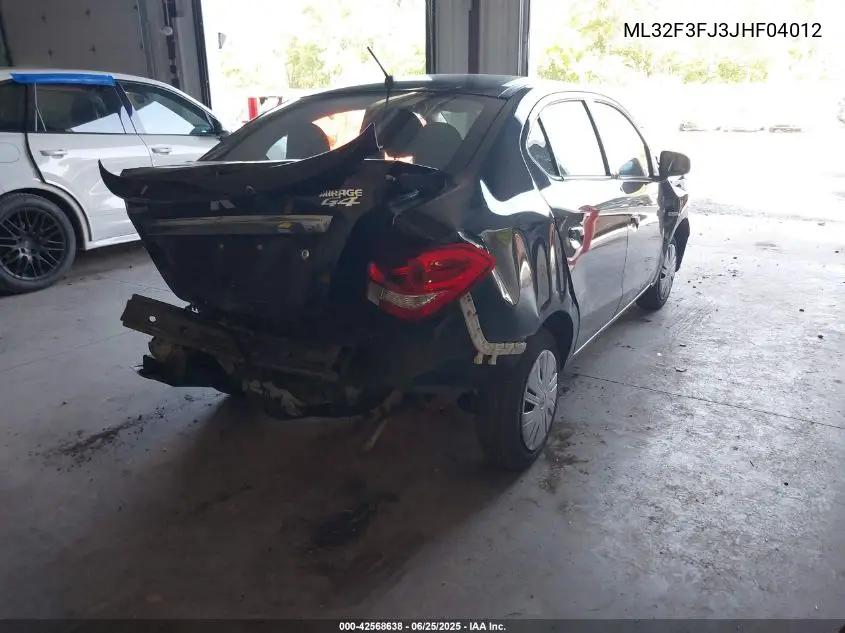 2018 Mitsubishi Mirage G4 Es VIN: ML32F3FJ3JHF04012 Lot: 42568638