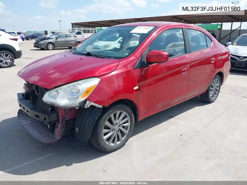 2018 Mitsubishi Mirage G4 Es VIN: ML32F3FJ3JHF01580 Lot: 42573651