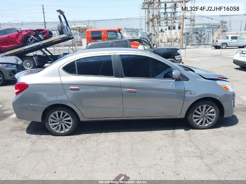 2018 Mitsubishi Mirage G4 Se VIN: ML32F4FJ2JHF16058 Lot: 42575551