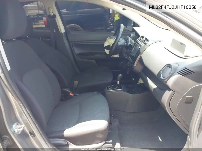 2018 Mitsubishi Mirage G4 Se VIN: ML32F4FJ2JHF16058 Lot: 42575551