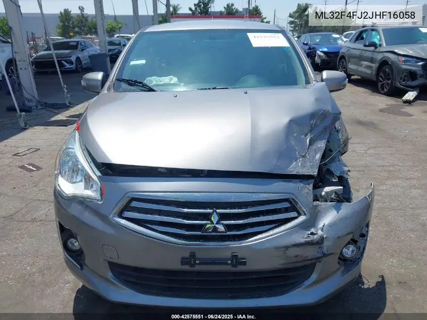2018 Mitsubishi Mirage G4 Se VIN: ML32F4FJ2JHF16058 Lot: 42575551