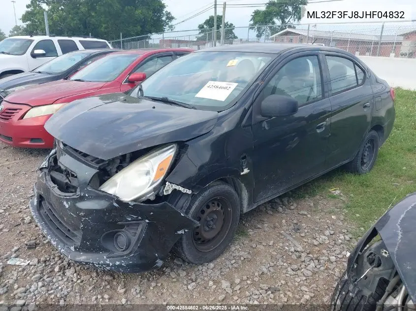 2018 Mitsubishi Mirage G4 Es VIN: ML32F3FJ8JHF04832 Lot: 42584602