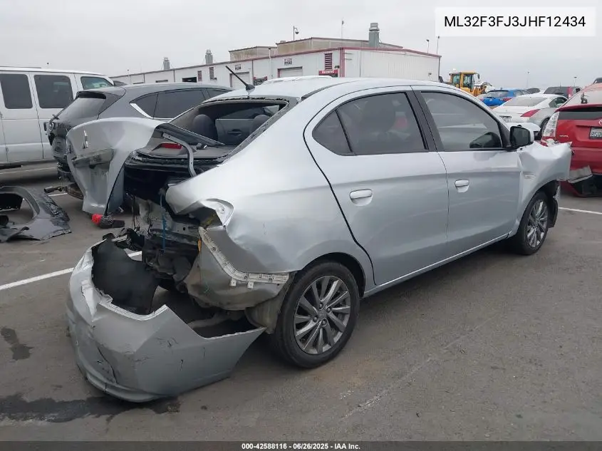 2018 Mitsubishi Mirage G4 Es VIN: ML32F3FJ3JHF12434 Lot: 42588116