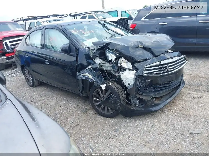 2018 Mitsubishi Mirage G4 Es VIN: ML32F3FJ7JHF06247 Lot: 42618648