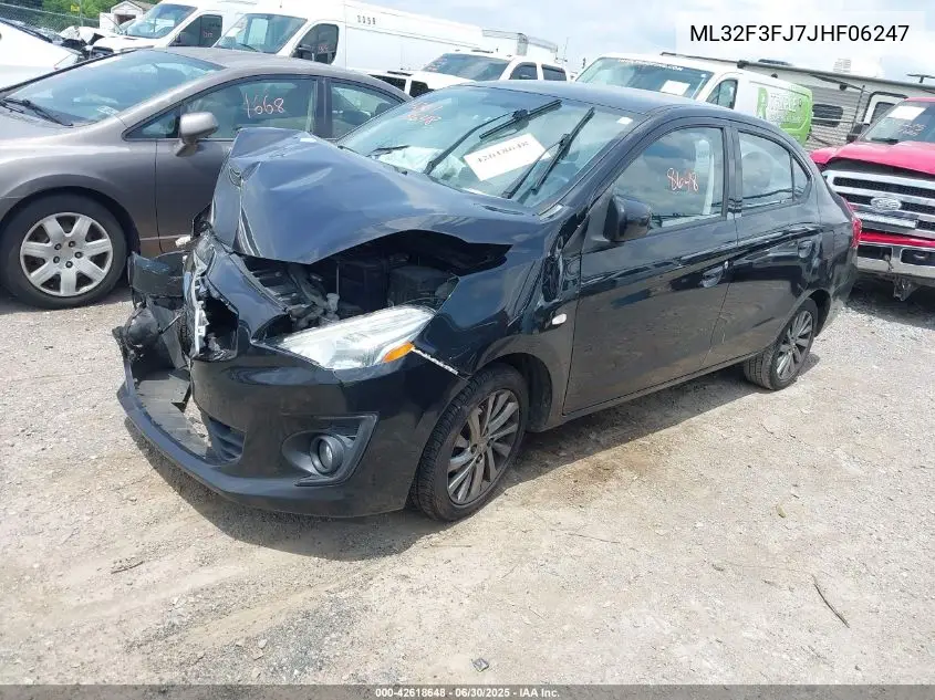 2018 Mitsubishi Mirage G4 Es VIN: ML32F3FJ7JHF06247 Lot: 42618648