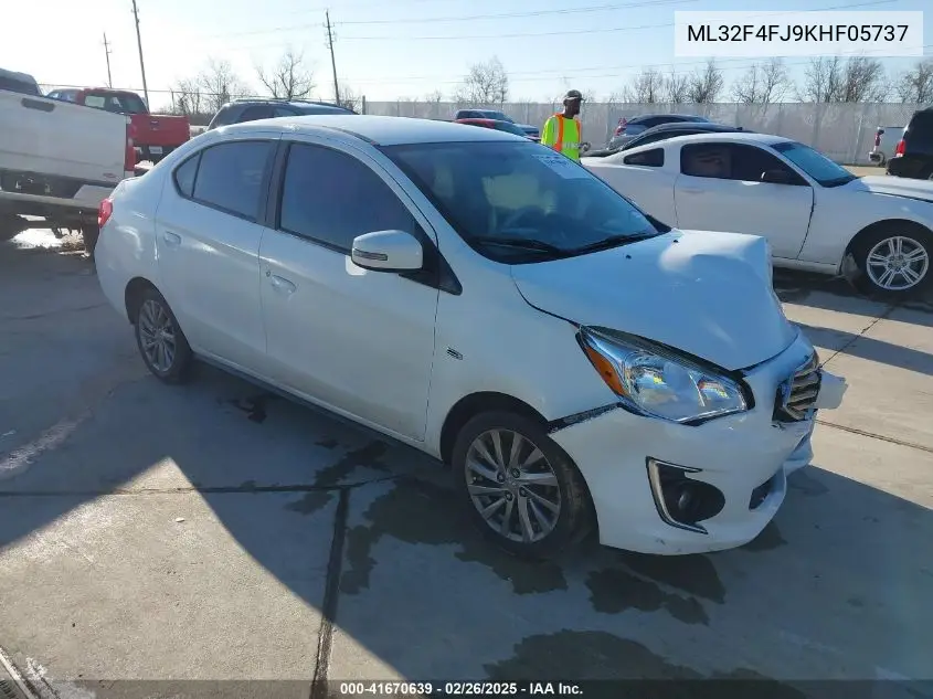 2019 Mitsubishi Mirage G4 Se VIN: ML32F4FJ9KHF05737 Lot: 41670639