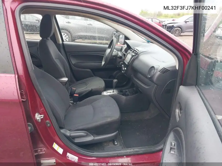 2019 Mitsubishi Mirage G4 Es VIN: ML32F3FJ7KHF00241 Lot: 42237453
