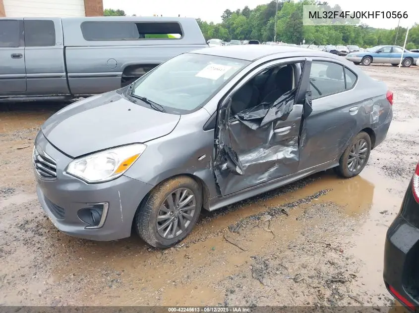 2019 Mitsubishi Mirage G4 Se VIN: ML32F4FJ0KHF10566 Lot: 42245613