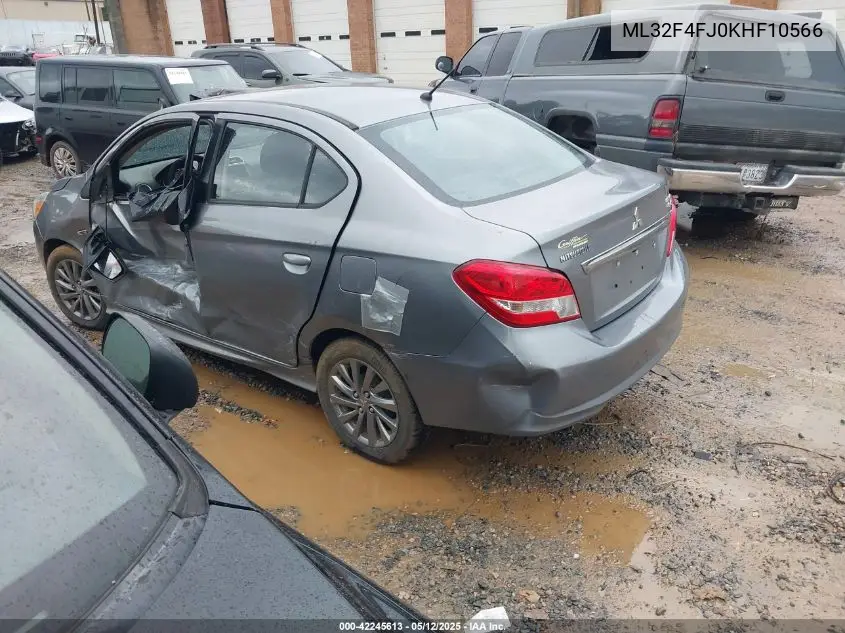 2019 Mitsubishi Mirage G4 Se VIN: ML32F4FJ0KHF10566 Lot: 42245613
