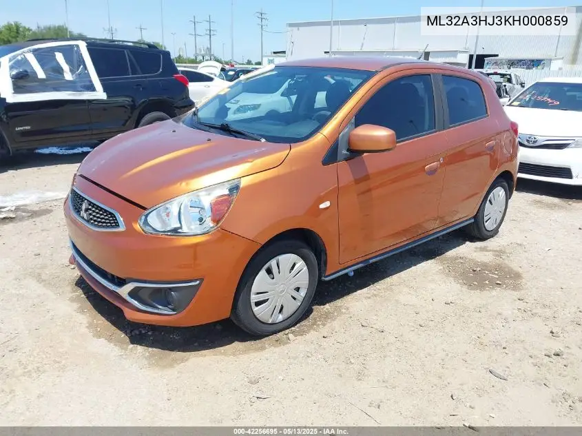 2019 Mitsubishi Mirage Es VIN: ML32A3HJ3KH000859 Lot: 42256695