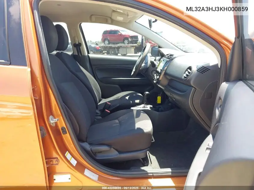 2019 Mitsubishi Mirage Es VIN: ML32A3HJ3KH000859 Lot: 42256695