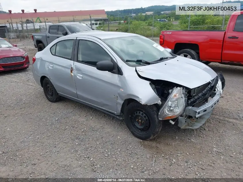 2019 Mitsubishi Mirage G4 Es VIN: ML32F3FJ0KHF00453 Lot: 42508714