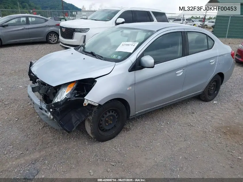 2019 Mitsubishi Mirage G4 Es VIN: ML32F3FJ0KHF00453 Lot: 42508714