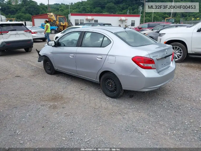 2019 Mitsubishi Mirage G4 Es VIN: ML32F3FJ0KHF00453 Lot: 42508714