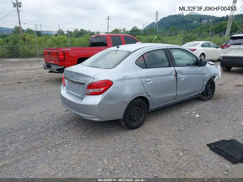 2019 Mitsubishi Mirage G4 Es VIN: ML32F3FJ0KHF00453 Lot: 42508714