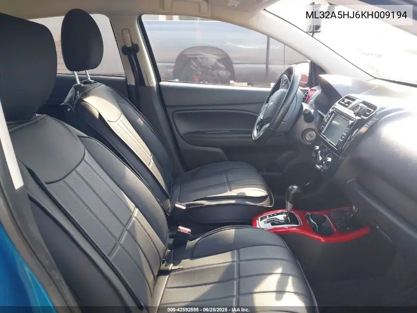 2019 Mitsubishi Mirage Le VIN: ML32A5HJ6KH009194 Lot: 42592595