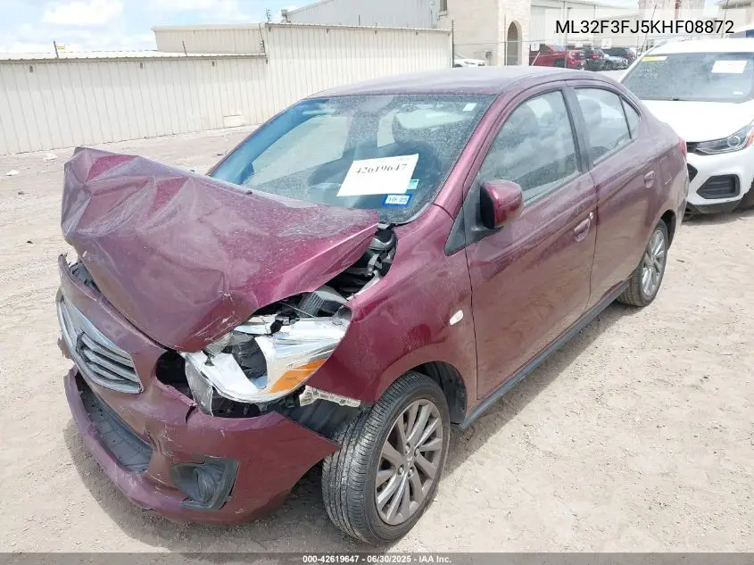 2019 Mitsubishi Mirage G4 Es VIN: ML32F3FJ5KHF08872 Lot: 42619647
