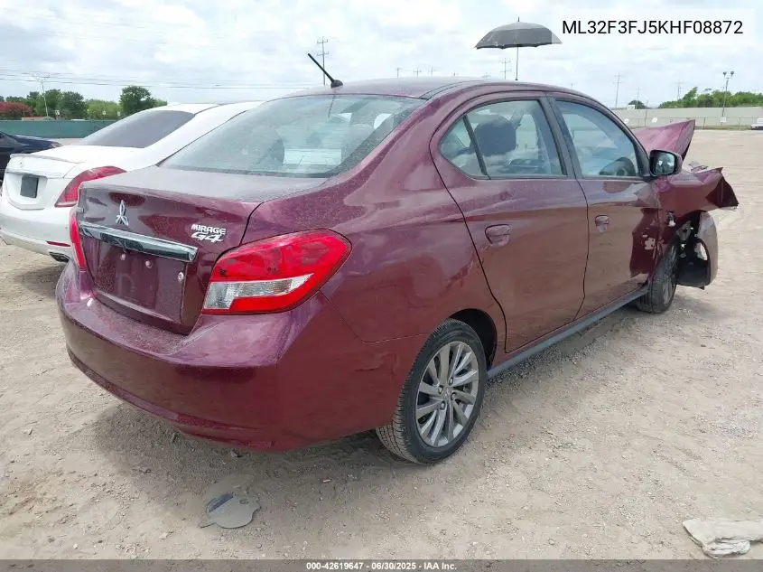 2019 Mitsubishi Mirage G4 Es VIN: ML32F3FJ5KHF08872 Lot: 42619647