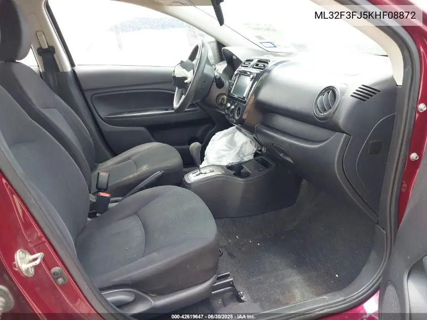 2019 Mitsubishi Mirage G4 Es VIN: ML32F3FJ5KHF08872 Lot: 42619647