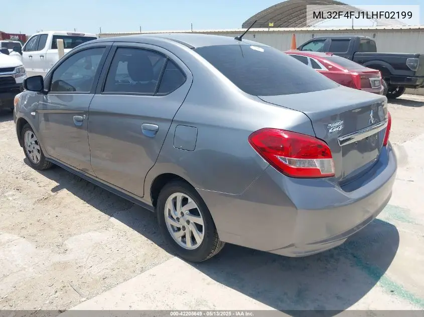 2020 Mitsubishi Mirage G4 Le VIN: ML32F4FJ1LHF02199 Lot: 42205649