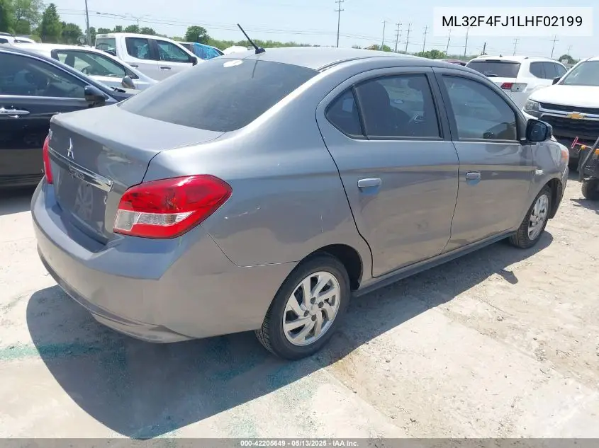 2020 Mitsubishi Mirage G4 Le VIN: ML32F4FJ1LHF02199 Lot: 42205649