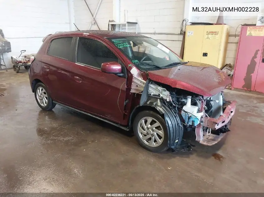 2021 Mitsubishi Mirage Carbonite Edition/Es/Le VIN: ML32AUHJXMH002228 Lot: 42236221