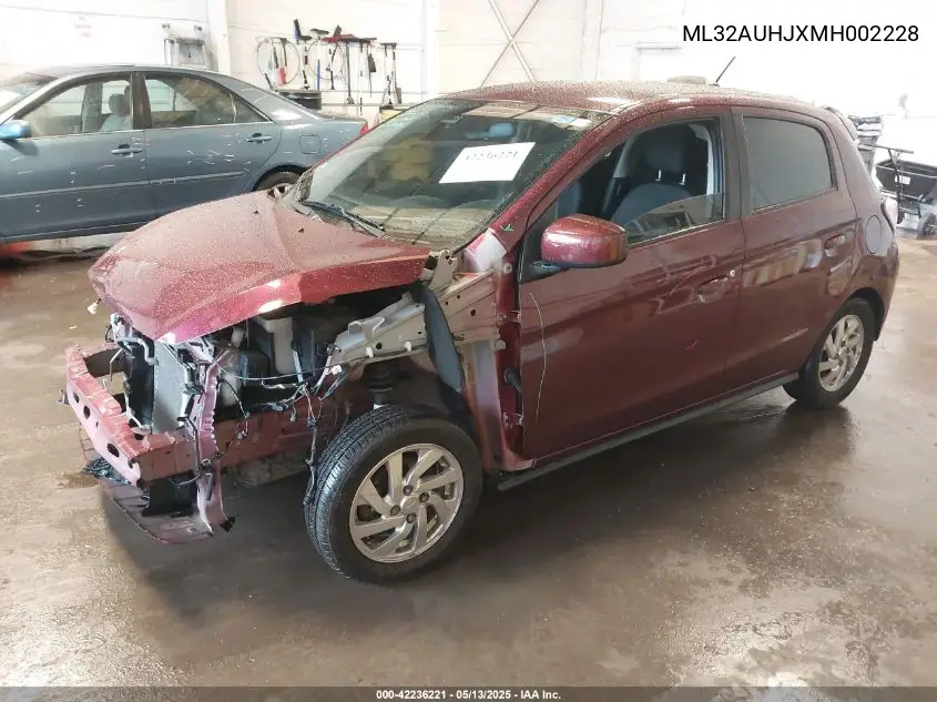 2021 Mitsubishi Mirage Carbonite Edition/Es/Le VIN: ML32AUHJXMH002228 Lot: 42236221