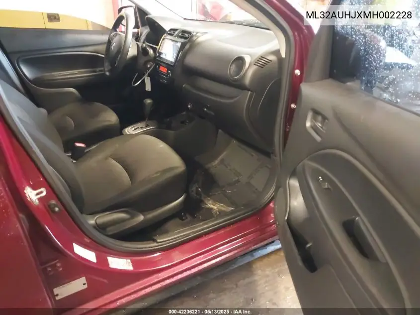 2021 Mitsubishi Mirage Carbonite Edition/Es/Le VIN: ML32AUHJXMH002228 Lot: 42236221