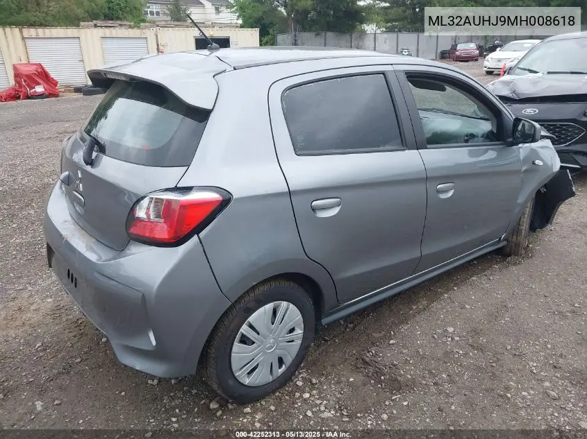 2021 Mitsubishi Mirage Carbonite Edition/Es/Le VIN: ML32AUHJ9MH008618 Lot: 42252313