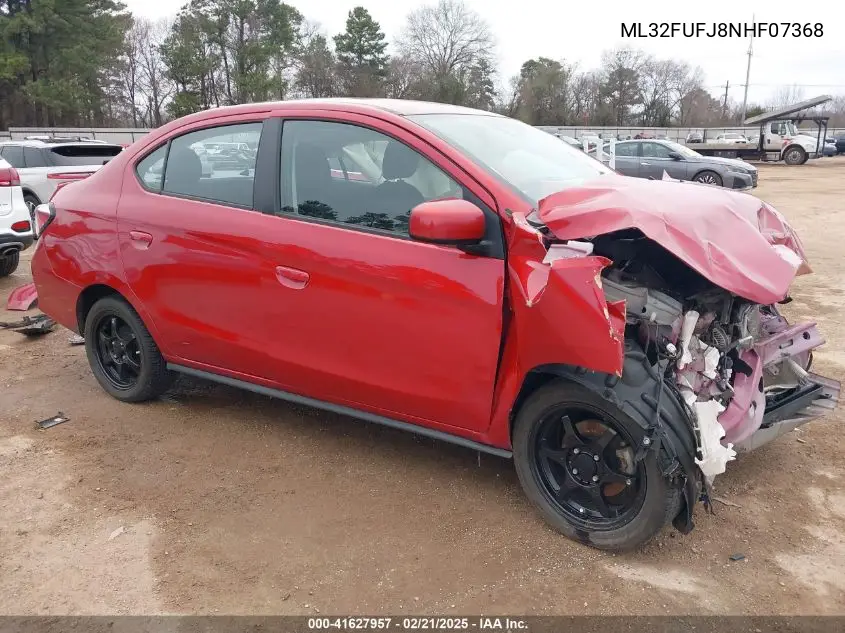 2022 Mitsubishi Mirage G4 Le VIN: ML32FUFJ8NHF07368 Lot: 41627957