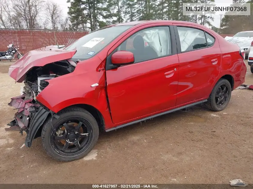 2022 Mitsubishi Mirage G4 Le VIN: ML32FUFJ8NHF07368 Lot: 41627957