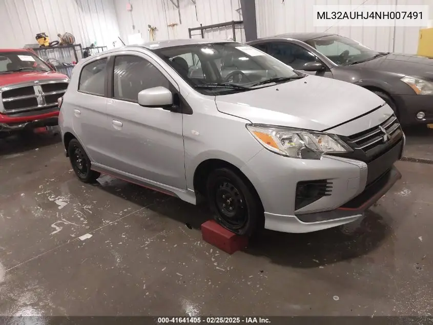 2022 Mitsubishi Mirage Es VIN: ML32AUHJ4NH007491 Lot: 41641405
