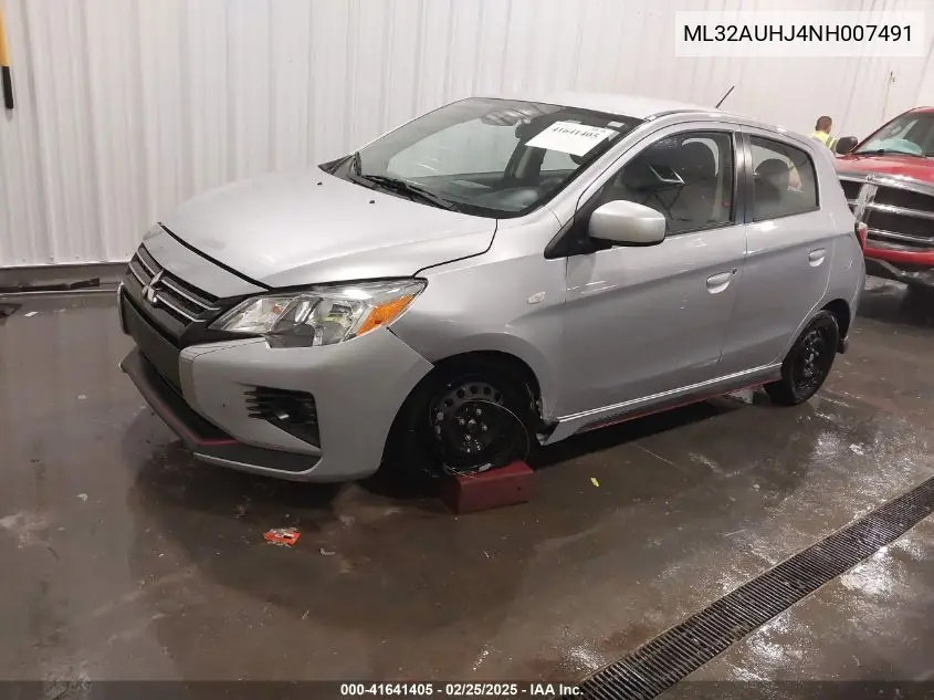 2022 Mitsubishi Mirage Es VIN: ML32AUHJ4NH007491 Lot: 41641405