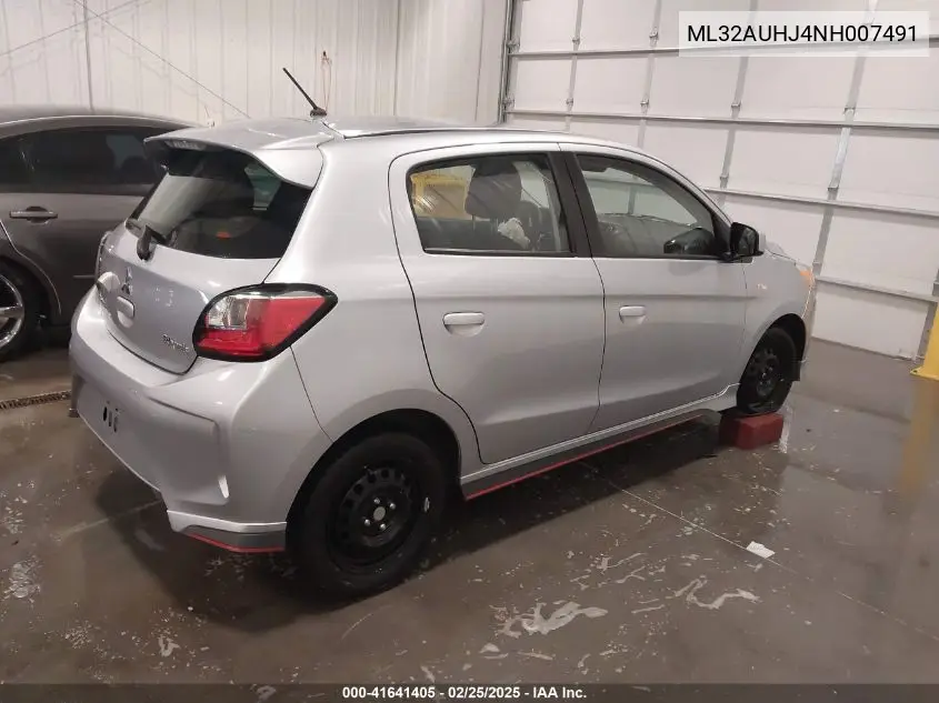 2022 Mitsubishi Mirage Es VIN: ML32AUHJ4NH007491 Lot: 41641405
