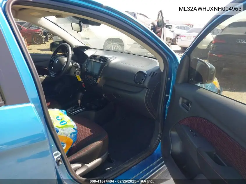2022 Mitsubishi Mirage Black Edition VIN: ML32AWHJXNH004963 Lot: 41674494