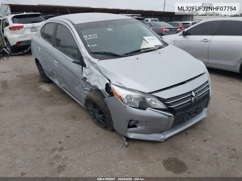 2022 Mitsubishi Mirage G4 Es VIN: ML32FUFJ2NHF07754 Lot: 41952007