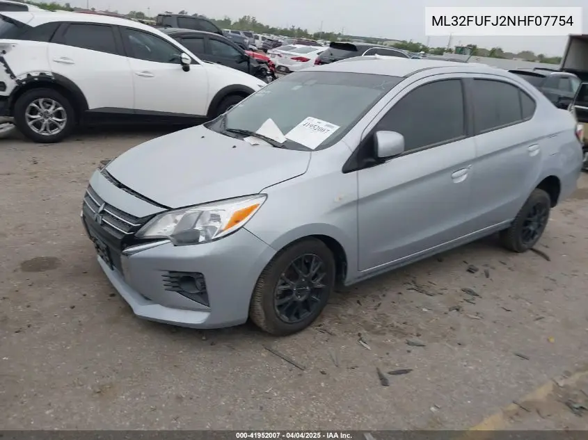 2022 Mitsubishi Mirage G4 Es VIN: ML32FUFJ2NHF07754 Lot: 41952007