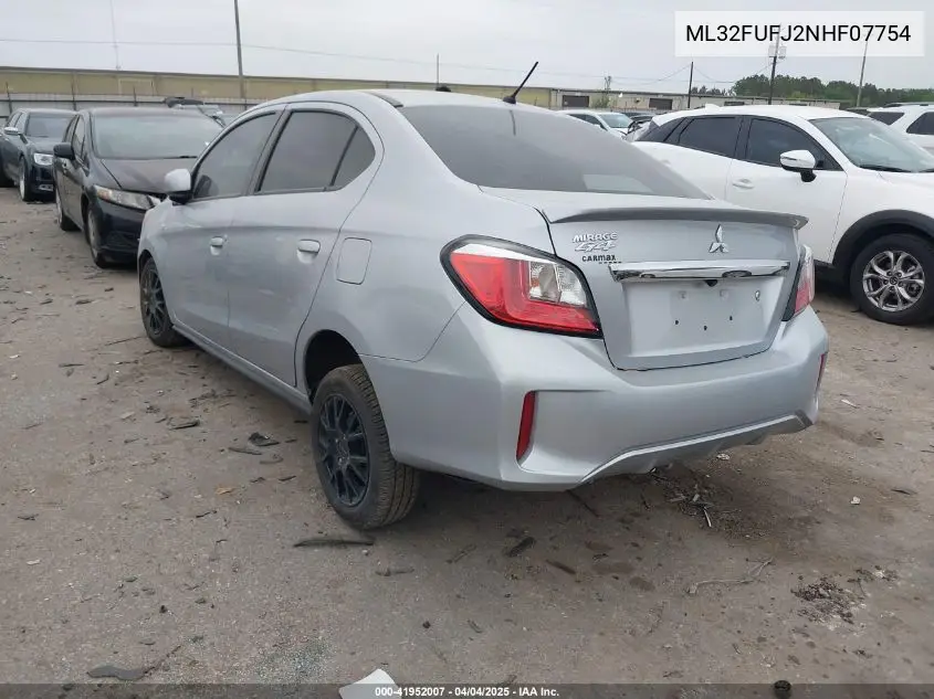 2022 Mitsubishi Mirage G4 Es VIN: ML32FUFJ2NHF07754 Lot: 41952007