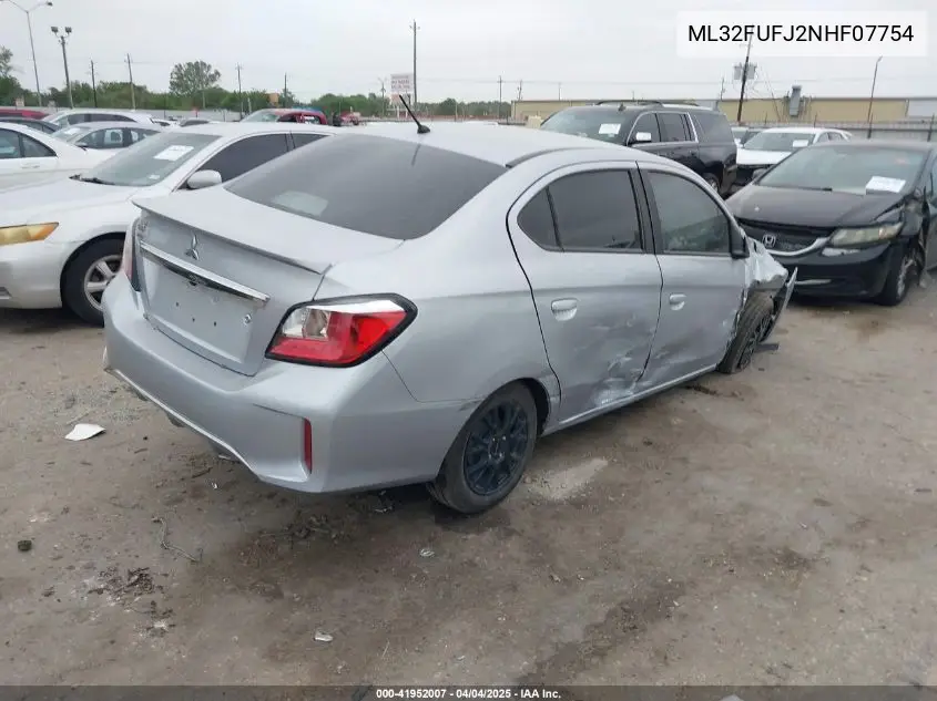 2022 Mitsubishi Mirage G4 Es VIN: ML32FUFJ2NHF07754 Lot: 41952007