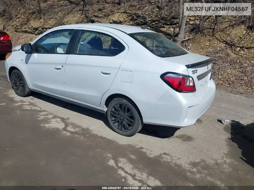 2022 Mitsubishi Mirage G4 Black Edition/Es/Le VIN: ML32FUFJXNHF04567 Lot: 42042767