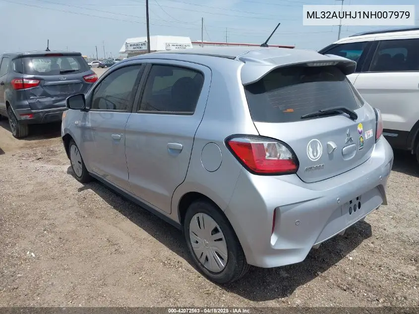 2022 Mitsubishi Mirage Es/Le VIN: ML32AUHJ1NH007979 Lot: 42072563