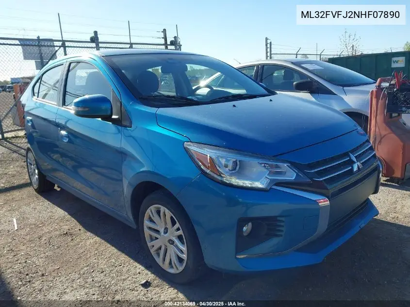 2022 Mitsubishi Mirage G4 Se VIN: ML32FVFJ2NHF07890 Lot: 42134069