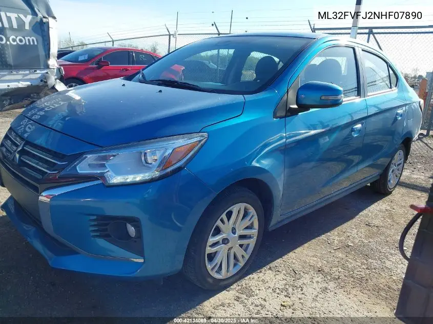 2022 Mitsubishi Mirage G4 Se VIN: ML32FVFJ2NHF07890 Lot: 42134069