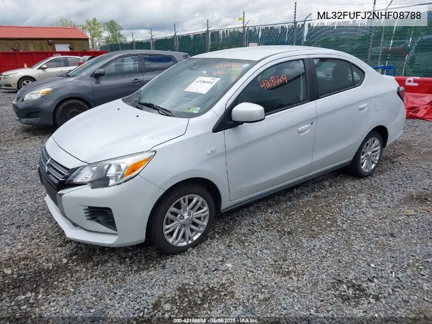 2022 Mitsubishi Mirage G4 Black Edition/Es/Le VIN: ML32FUFJ2NHF08788 Lot: 42186604